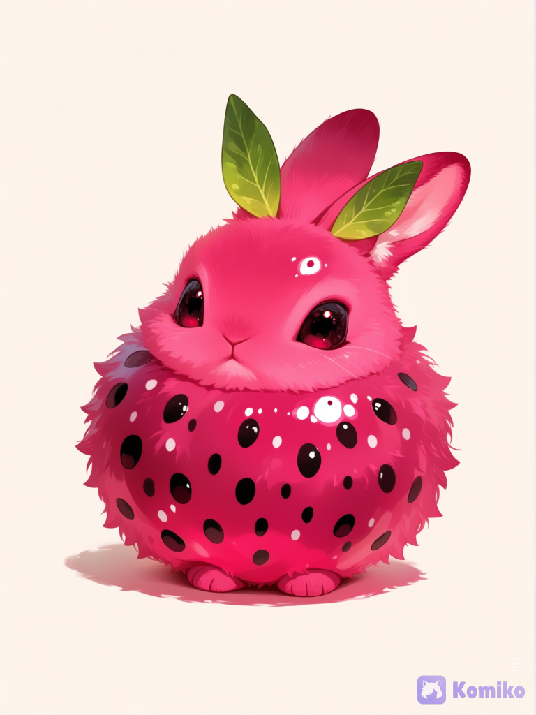 Conejito inspirado en pitahaya, [sensual-glossy-style]