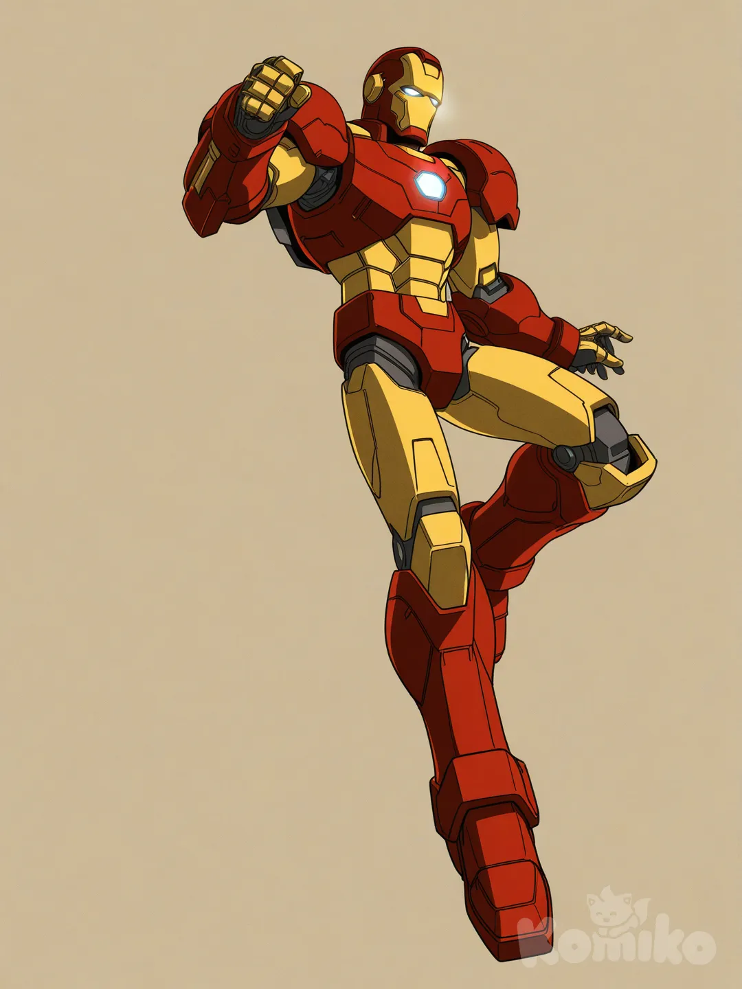 Iron Man, [retro-anime-style]