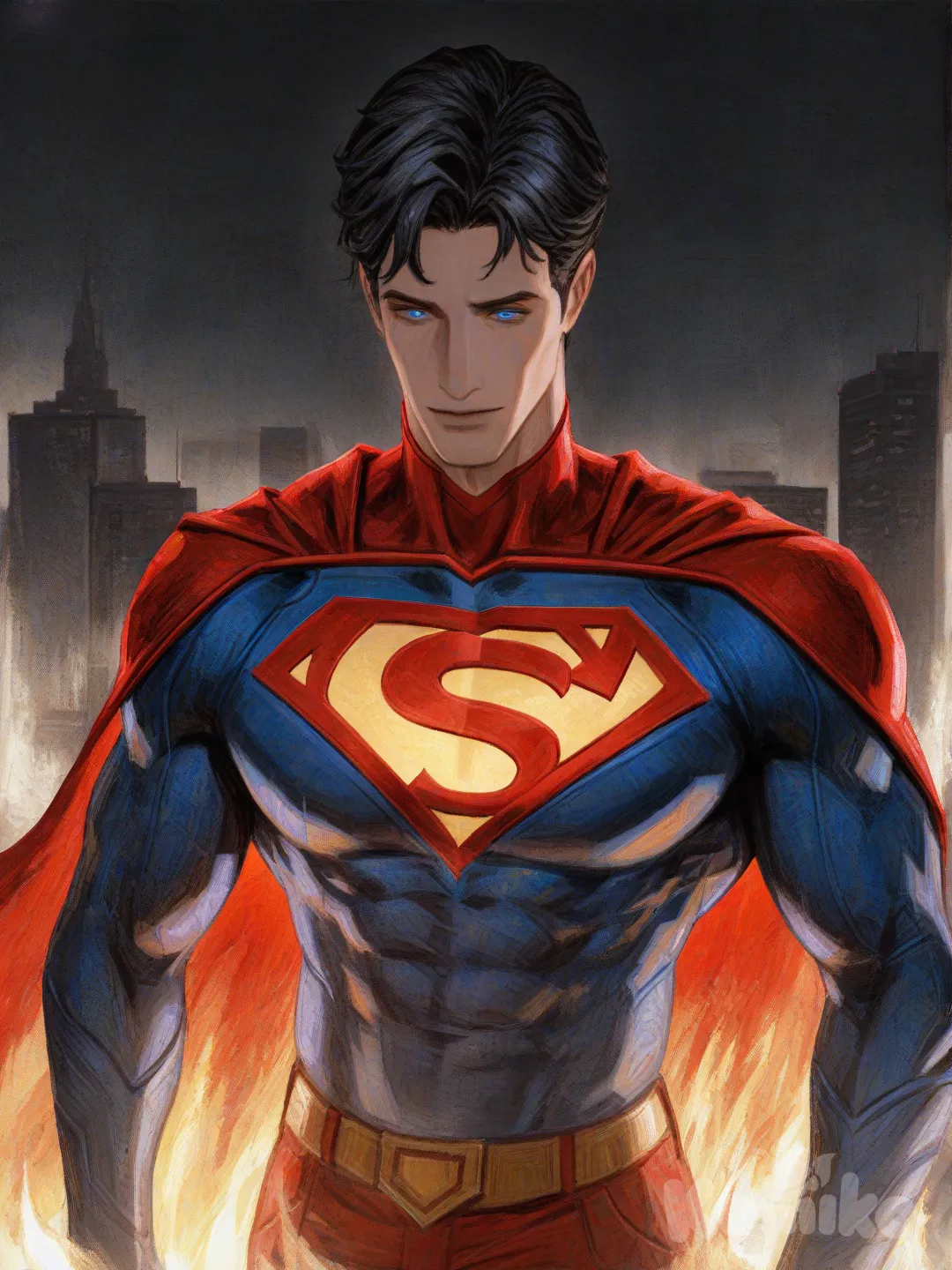 Superman, [gothic-oil-painting-style]