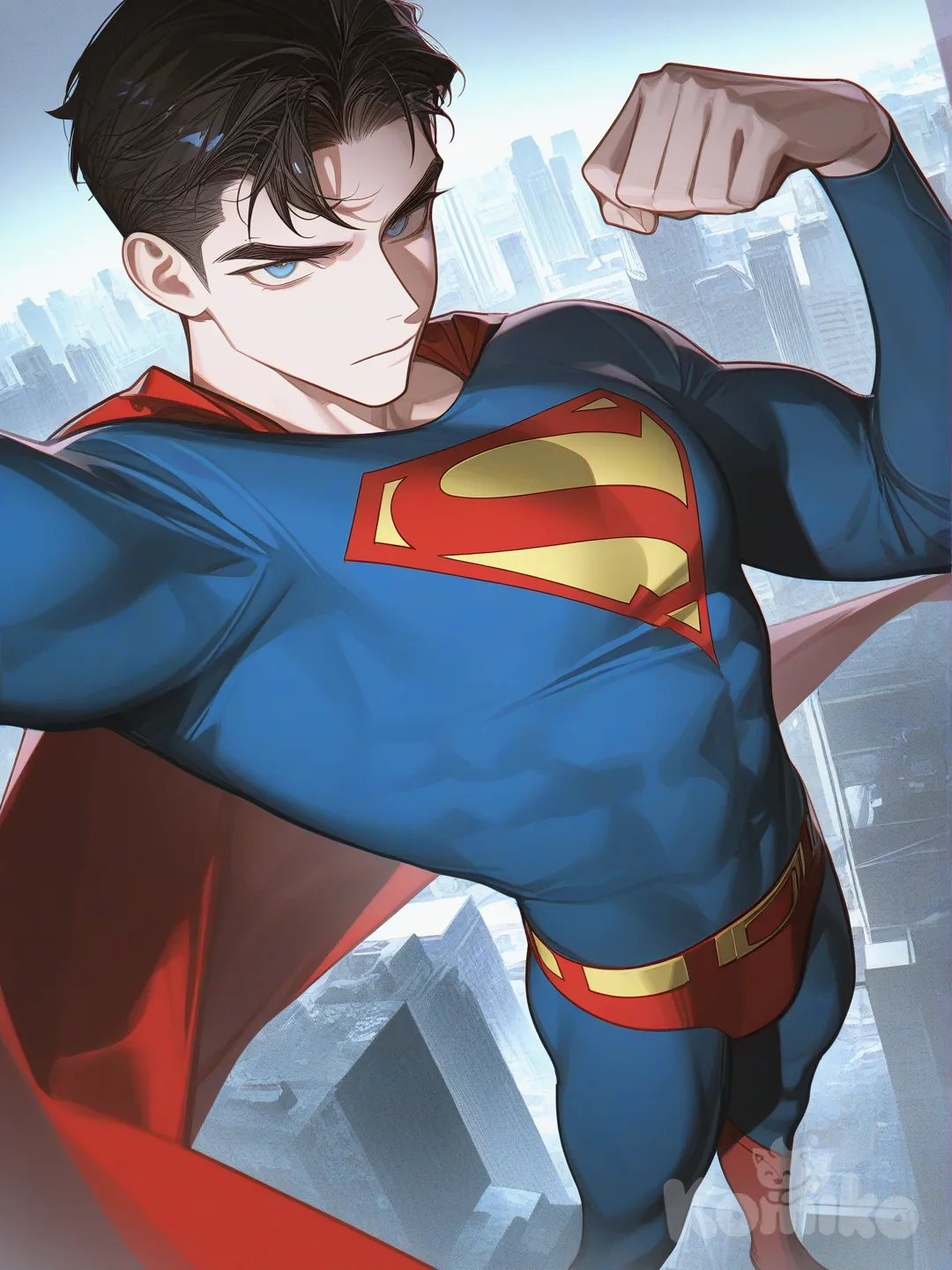 Superman, [high-contrast-glossy-style]