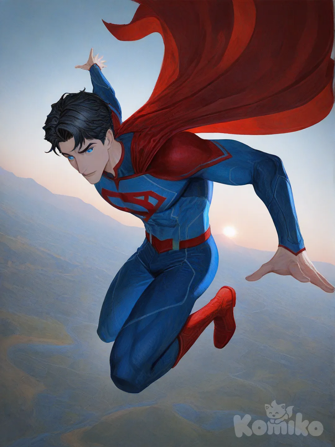 Superman , [gothic-oil-painting-style]