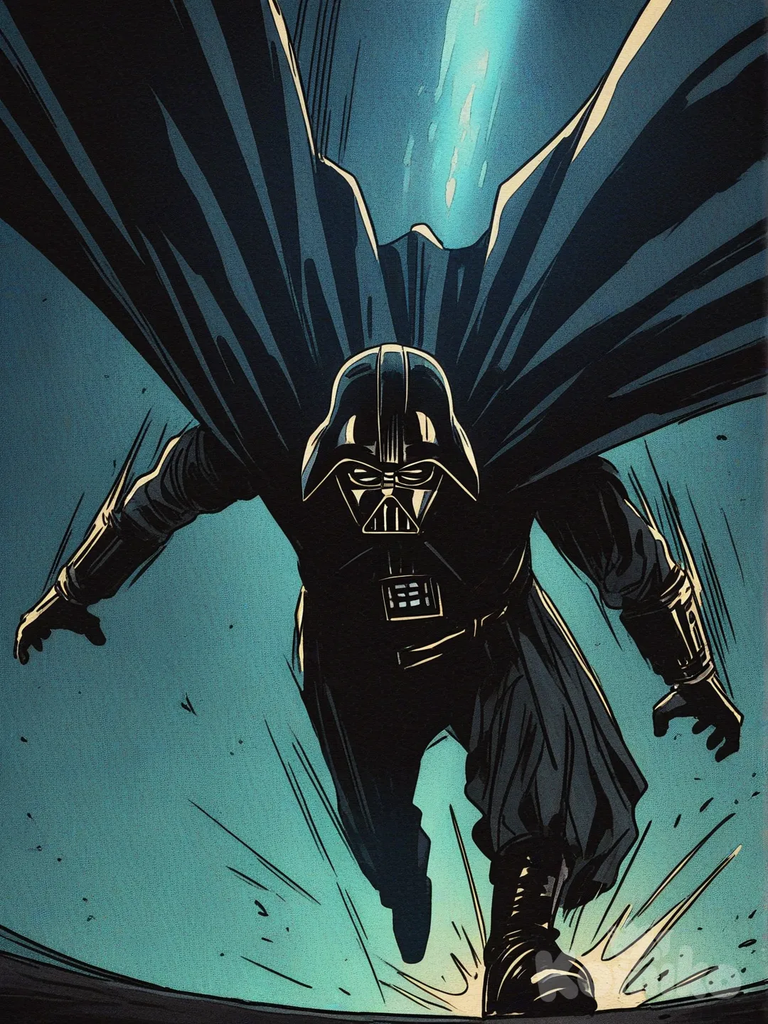 Darth Vader , [action-manga-style]
