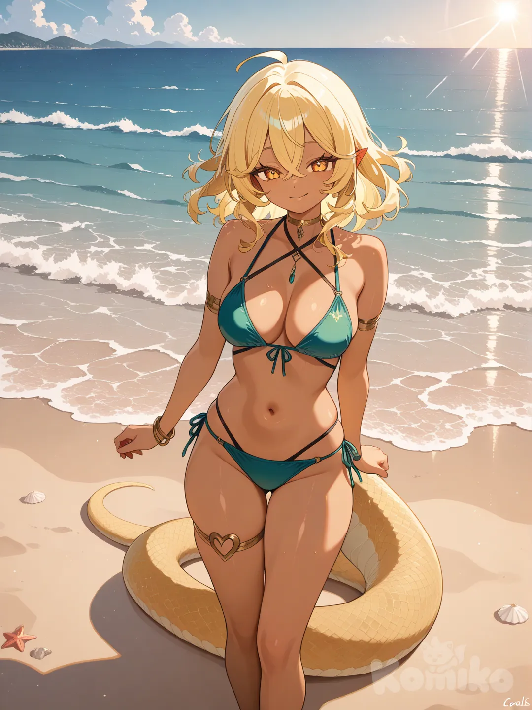 Naga on the beach