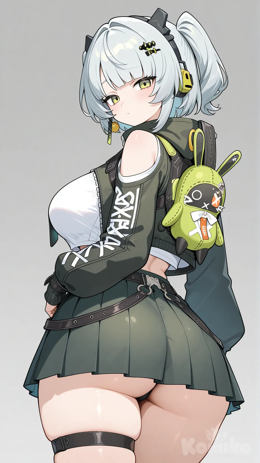 anby demara zenless zone zero,Big breasts,ass, pleated skirt