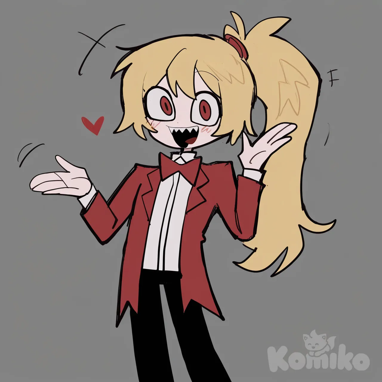 @Charlie_Magne, [pop-sketch-style], waving, smile