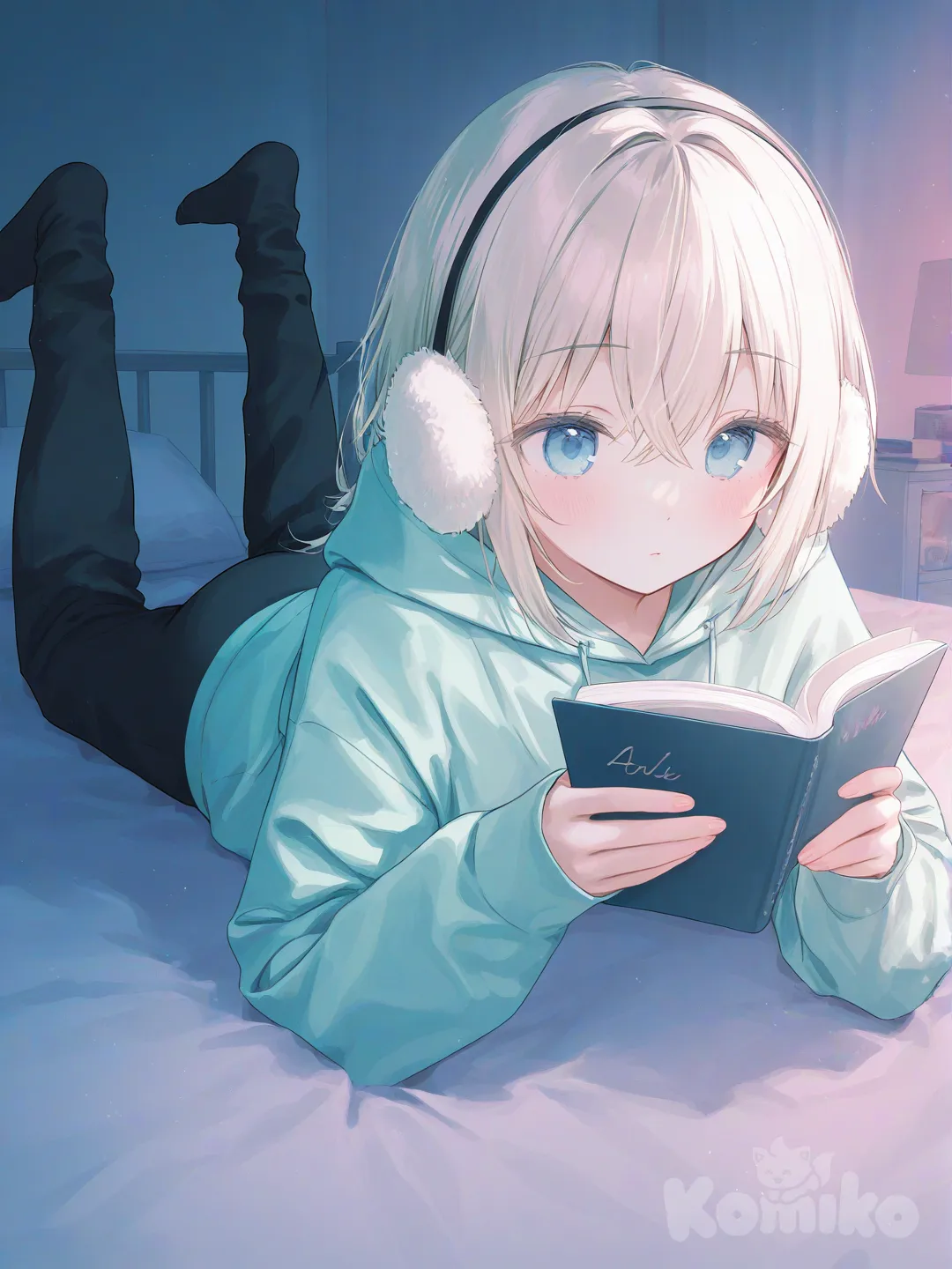 late night book selfie