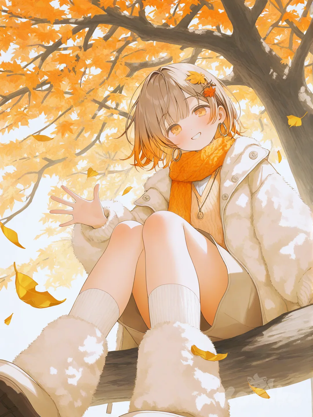 autumn selfie in a tree 