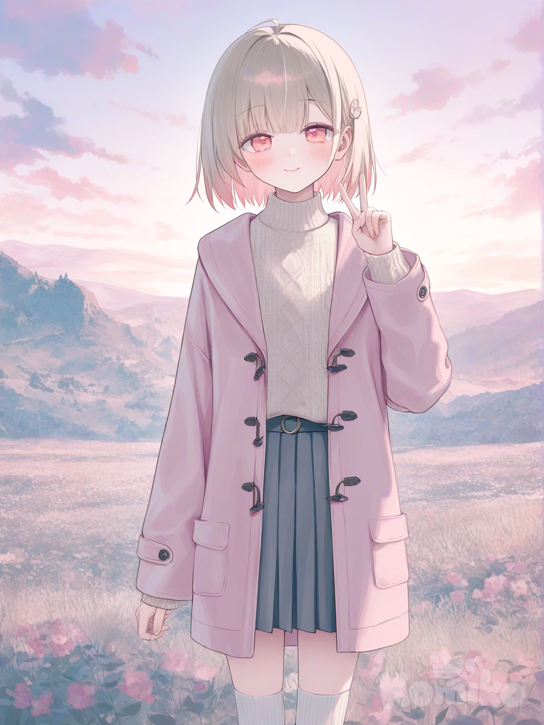 selfie in front of the pink mountains