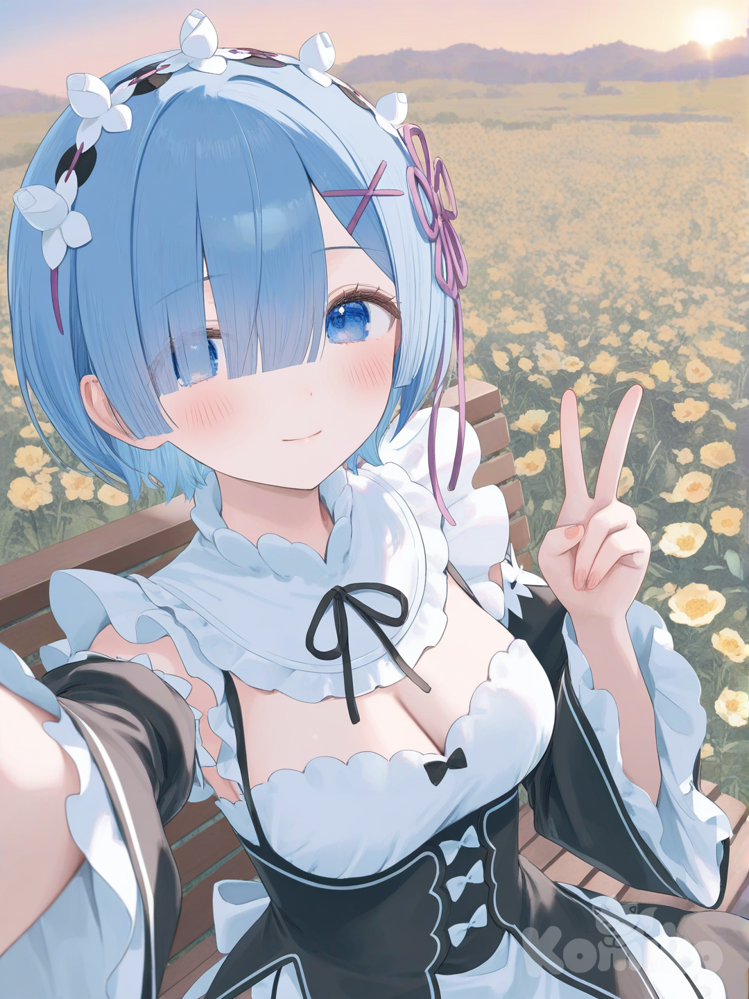 rem selfie in the flower fields 