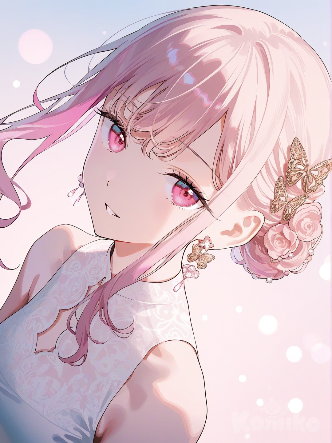 soft pink themed portrait