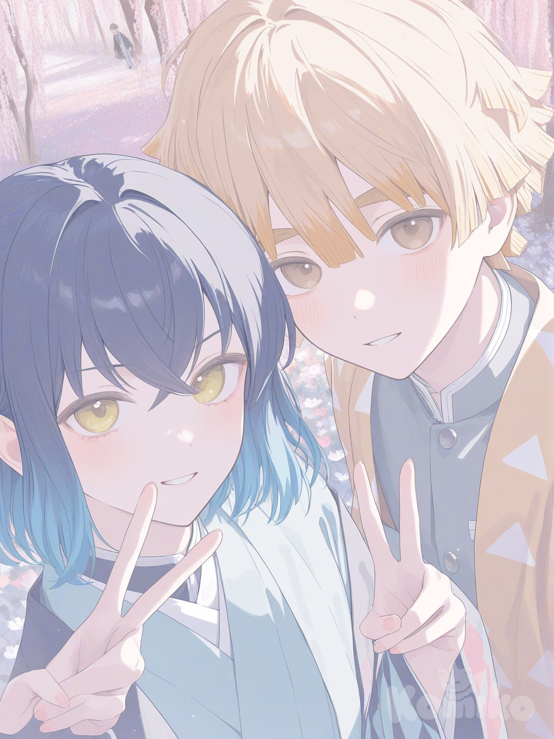 inosuke and zenitsu selfie