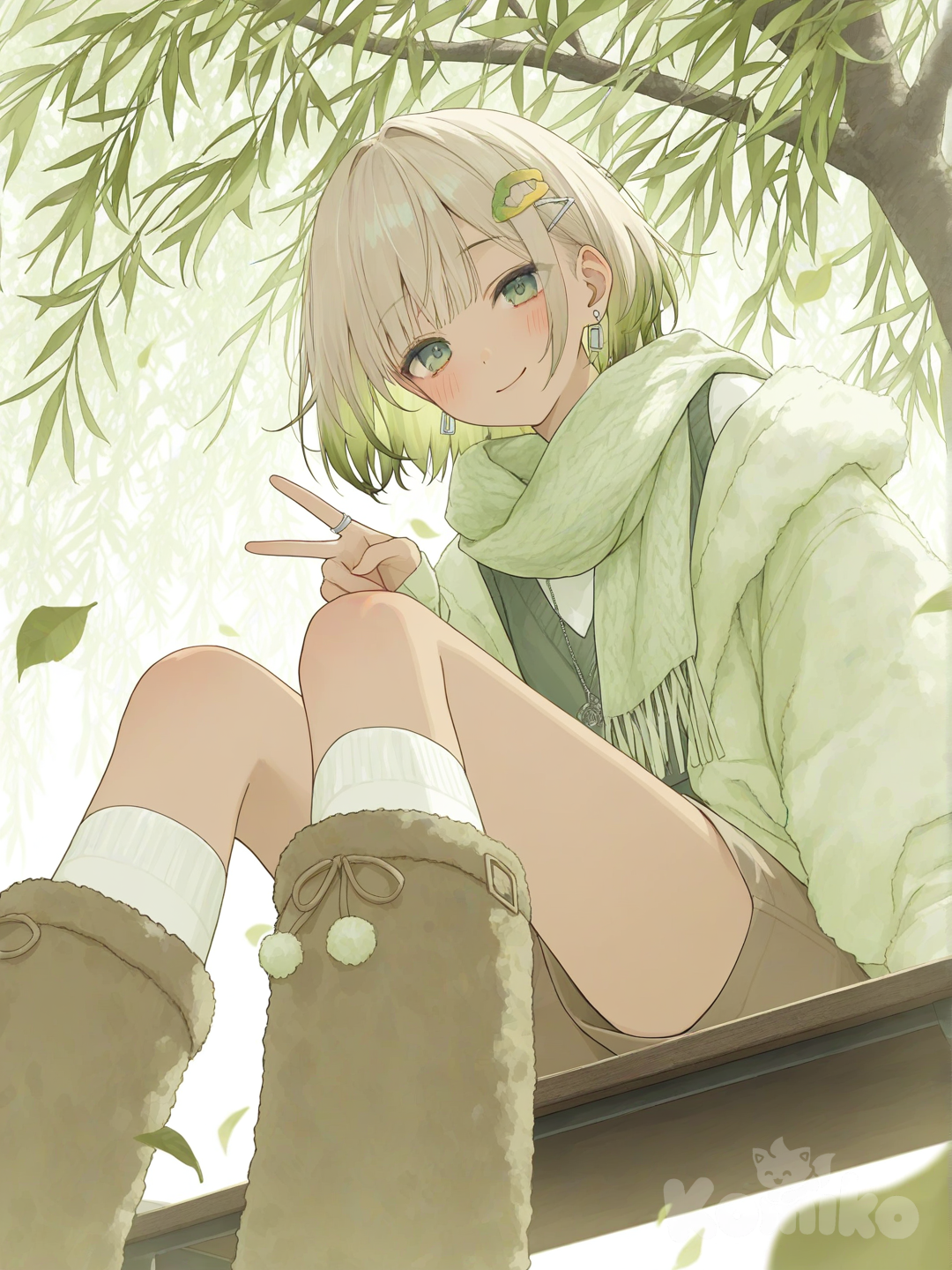 selfie under the willow tree