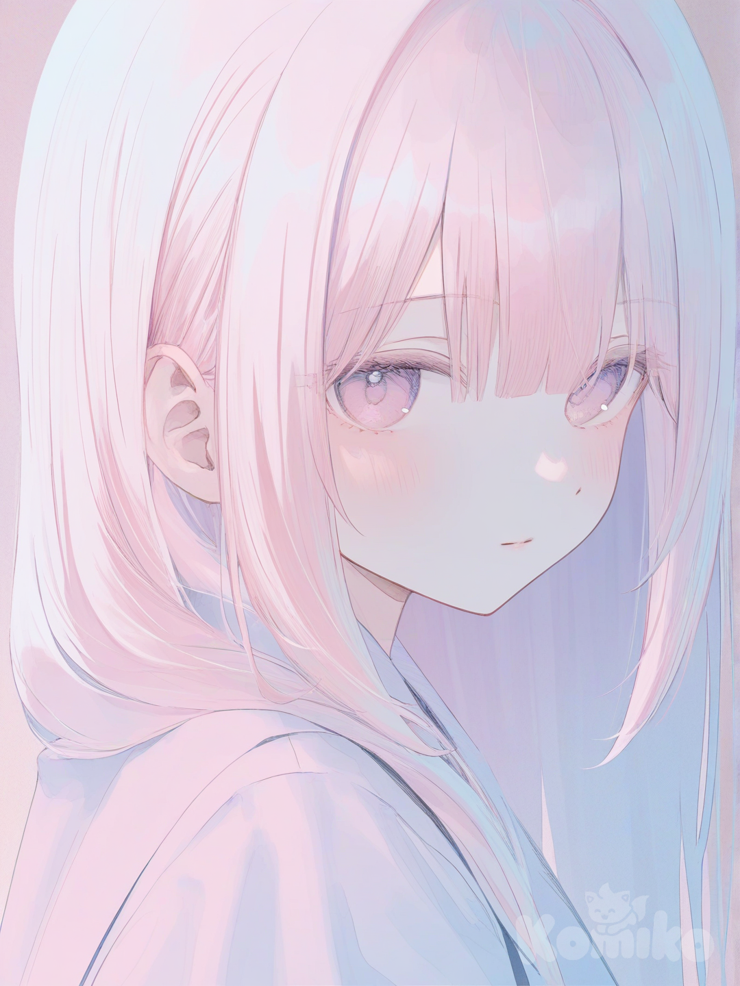 pastel pink themed selfie