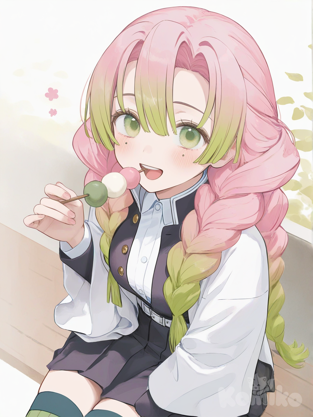 mitsuri enjoying dango 