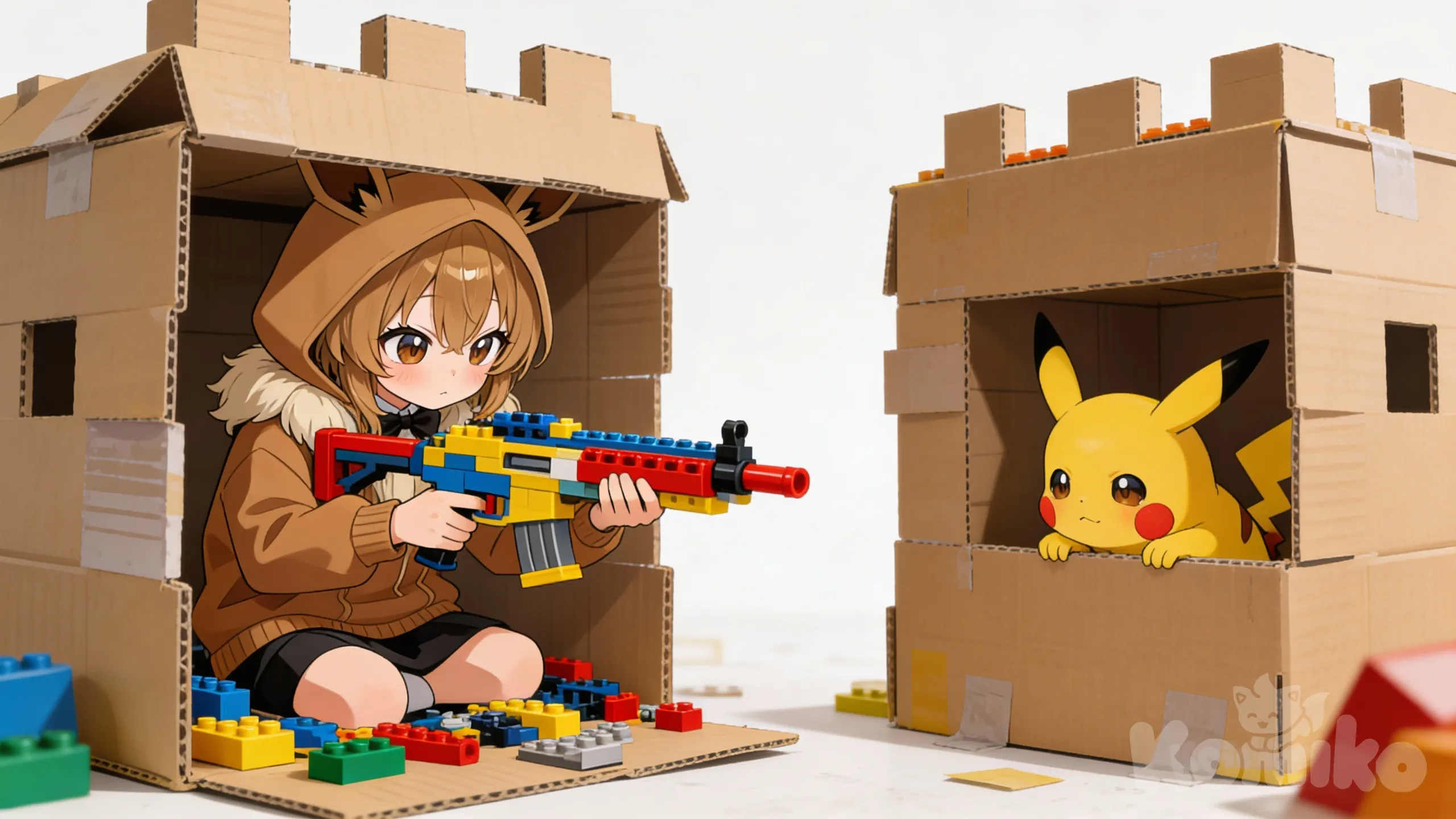 Cardboard Fort Fight!!!