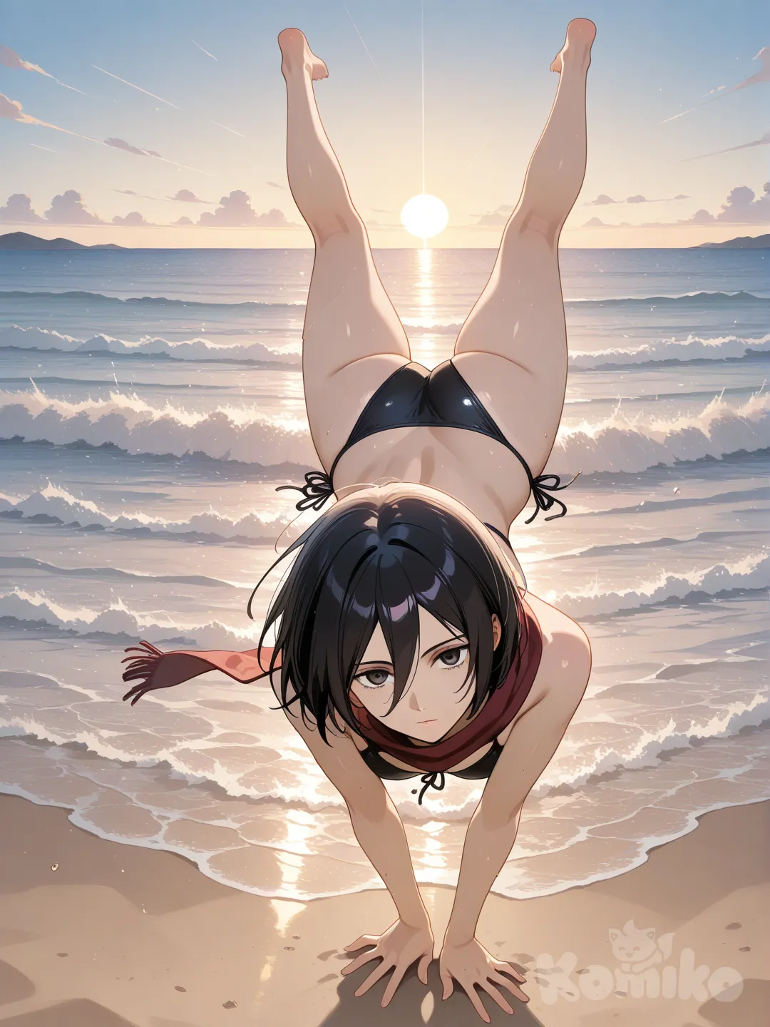 mikasa ackerman, día de playa