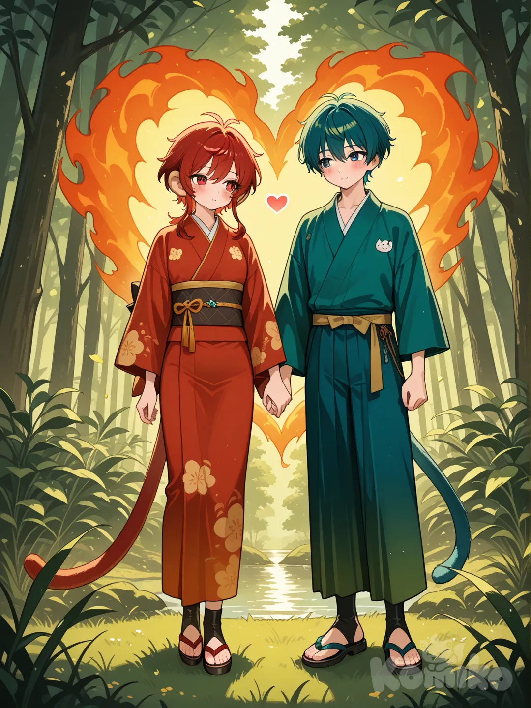 Grass monkey boy, Fire monkey boy in love