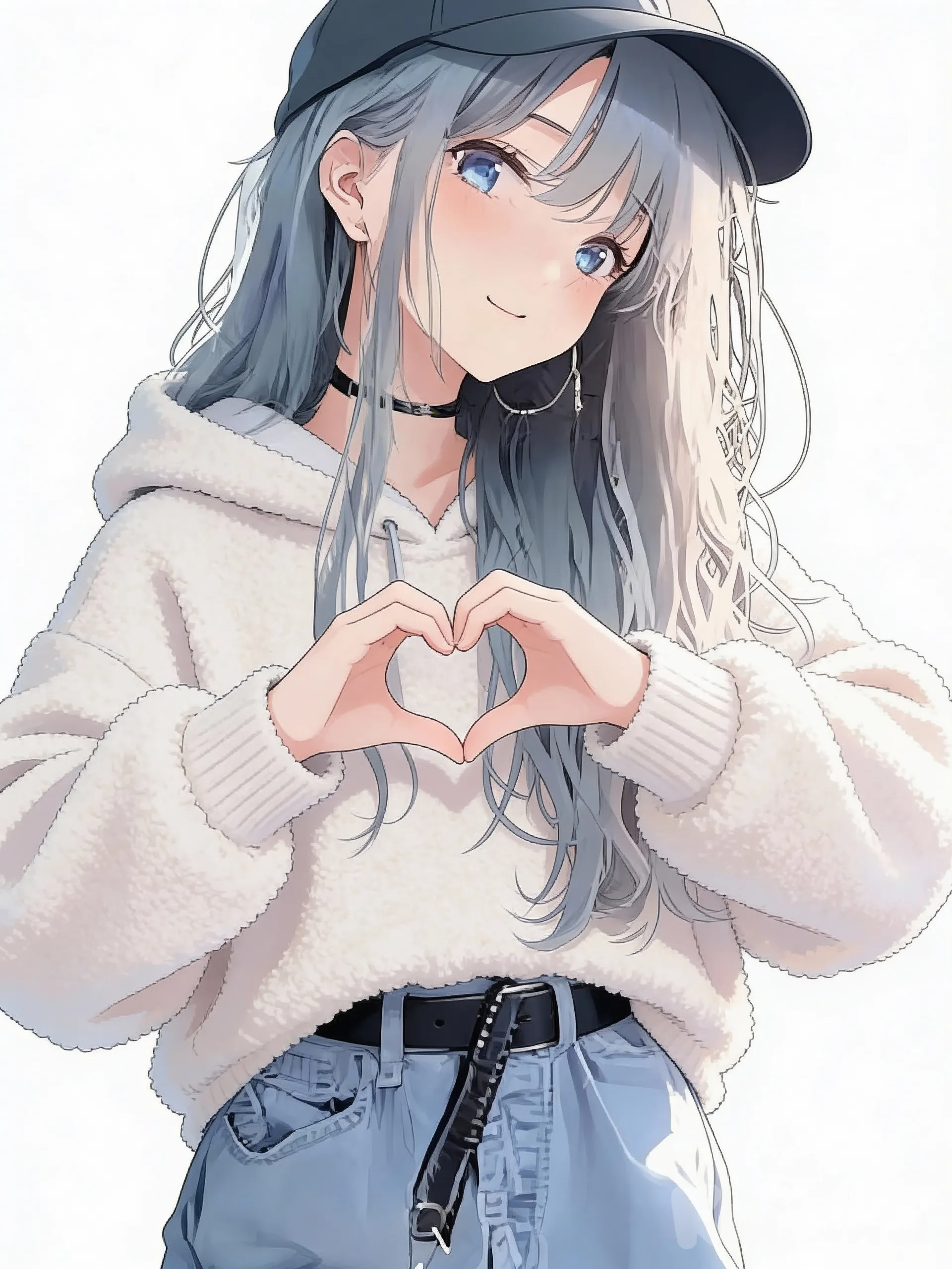 @aira-rin-O5yD, heart hands, hoodie, upper body