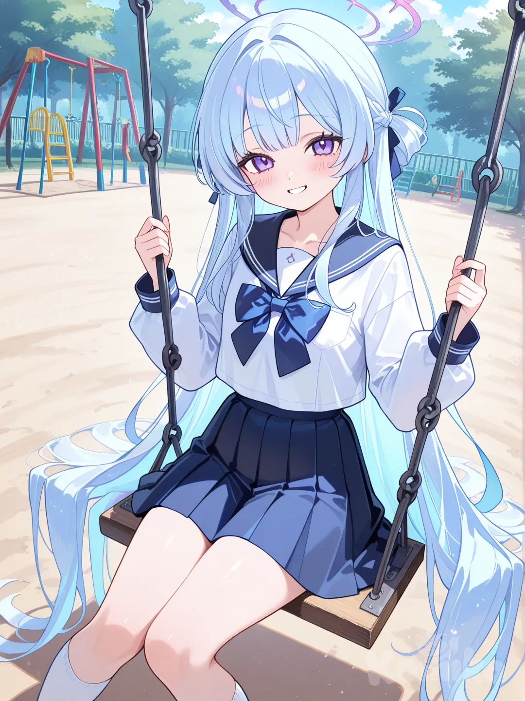 Amme swinging at recess time!!^^