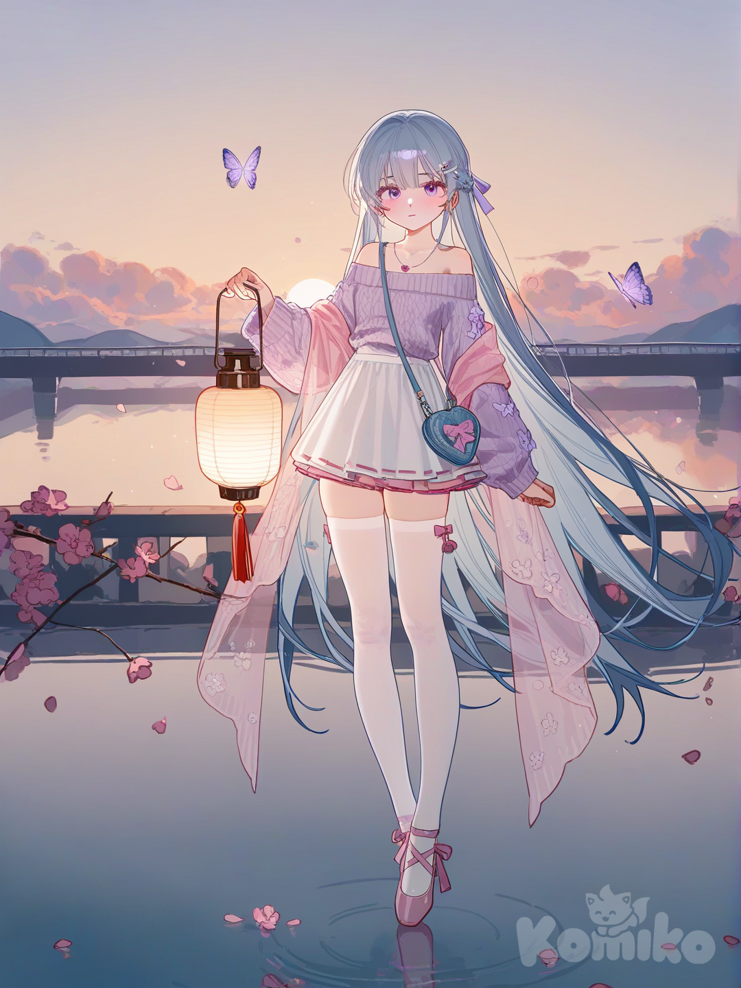 Amme on the cherry blossom bridge