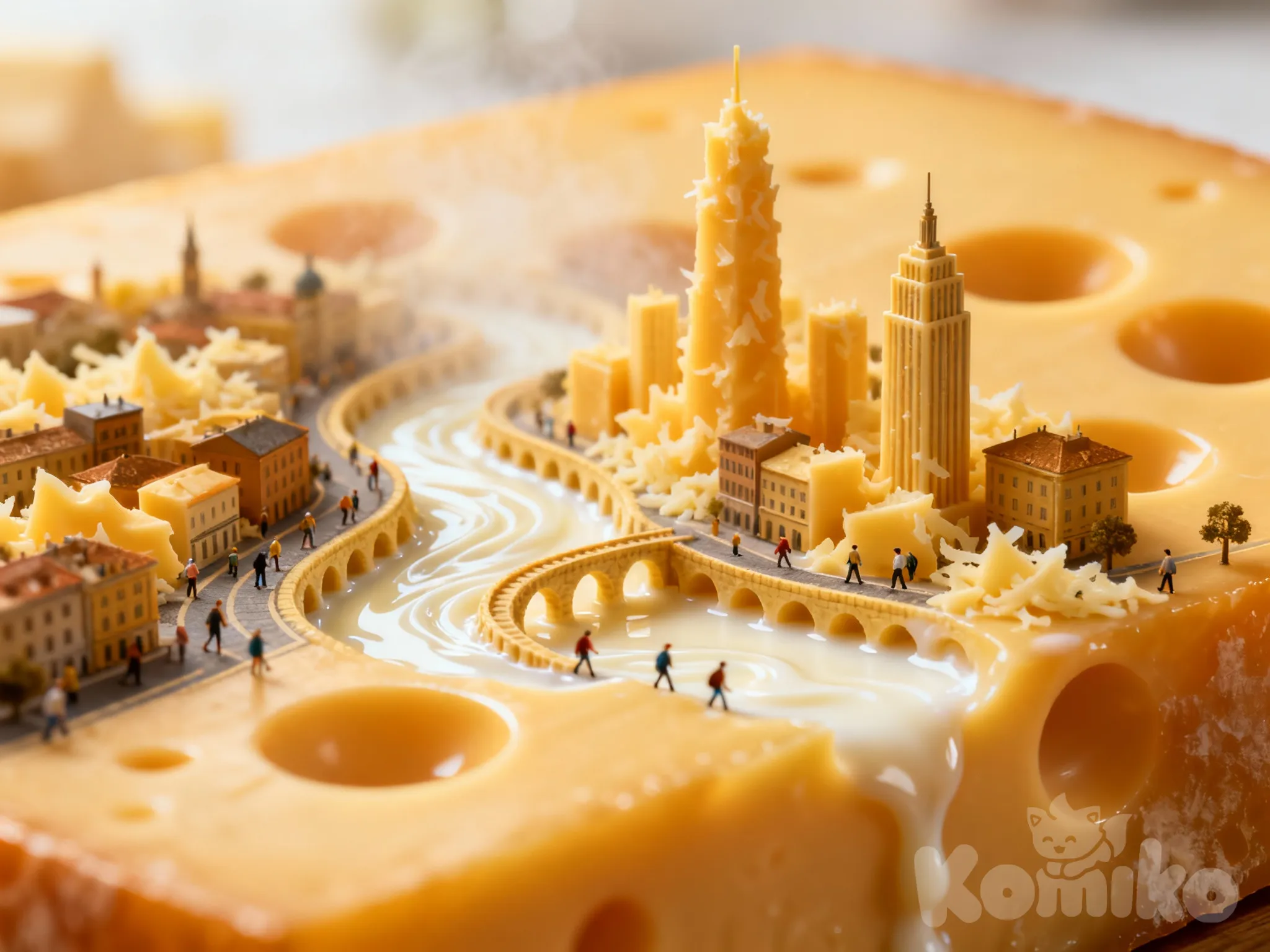 City on a cheese