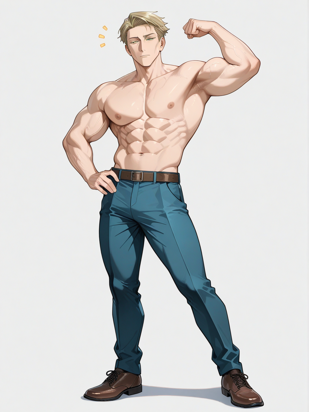 @Nanami_Kento, shirtless, flexing, full body