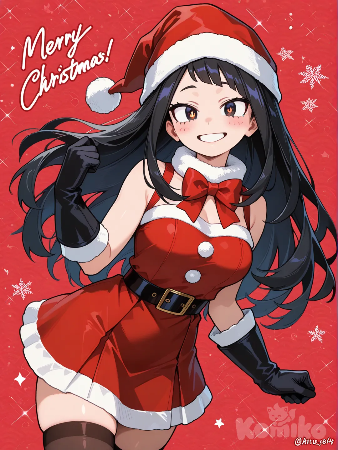 Pop step (My Hero Academia) en ropa navideña.