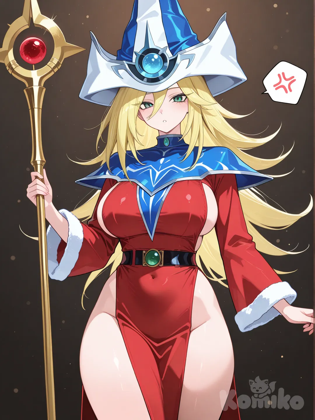 Silent magician (Yugioh) en ropa navideña