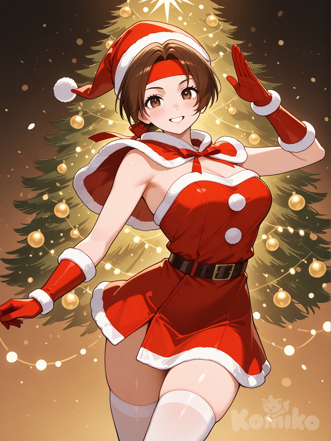 Yuri Sakazaki disfrutando de la navidad.