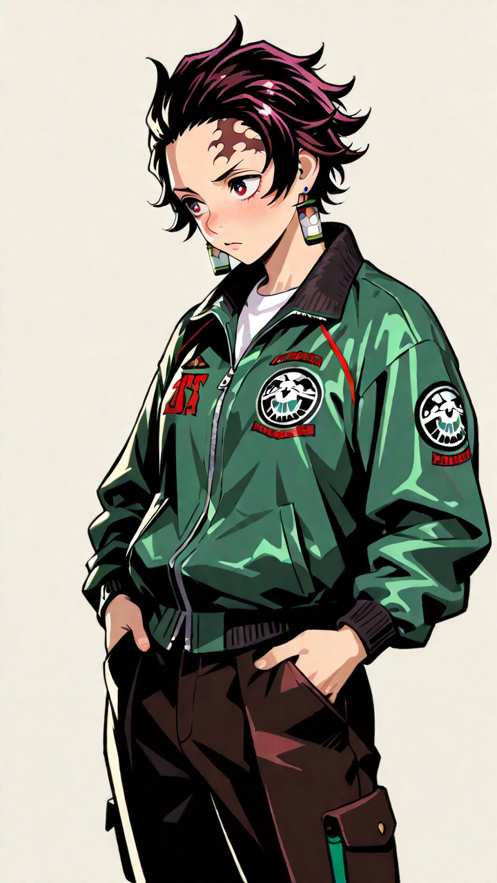 Kamado Tanjirou, GTA, Gangsta, simple background