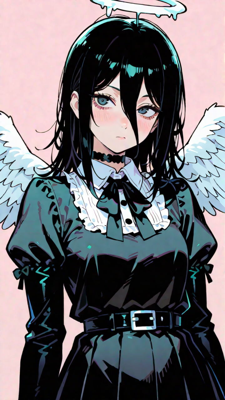 kawaii gothic, simple background, Angel Devil (Chainsaw Man)
