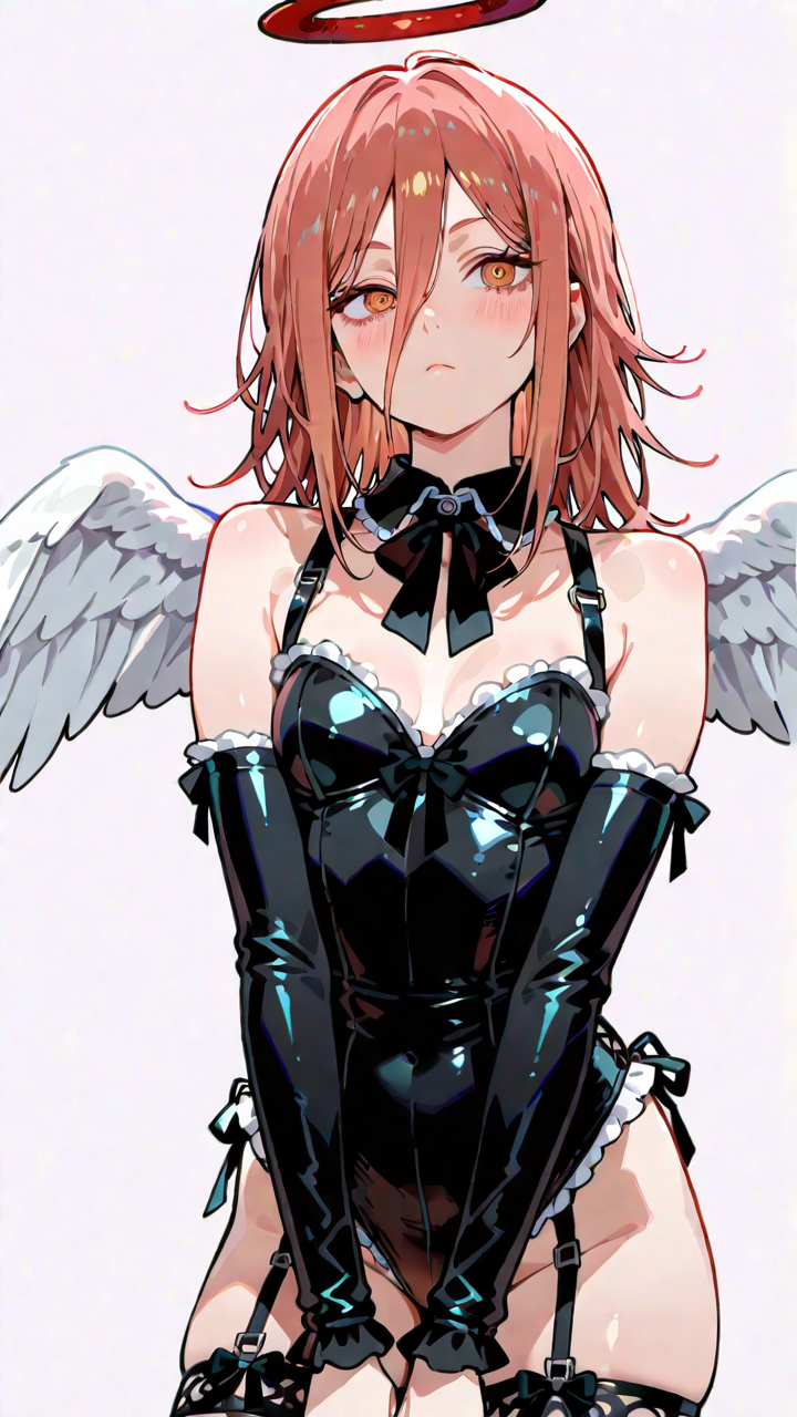 sexy clothes, kawaii gothic, simple background, Angel Devil (Chainsaw Man)