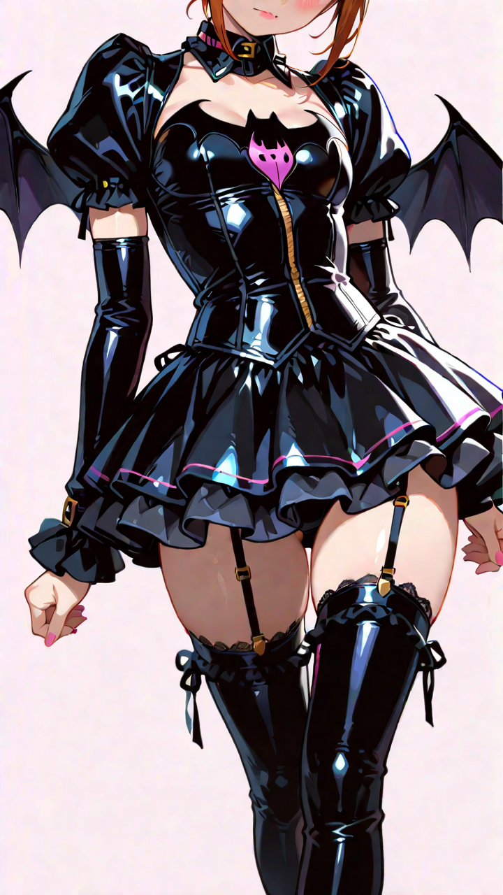 sexy clothes, kawaii gothic, simple background, Batgirl