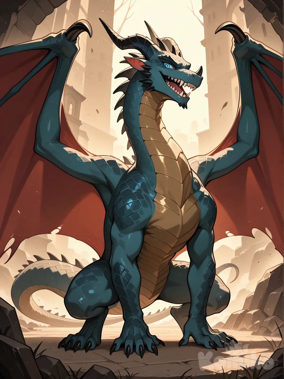 Blue eyes toon dragon