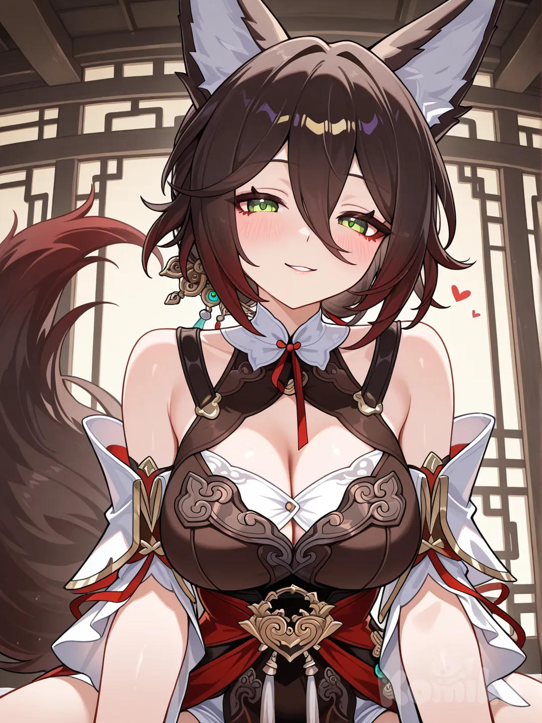 @Tingyun_(Honkai:Star_Rail) girl on top, playful, alluring look