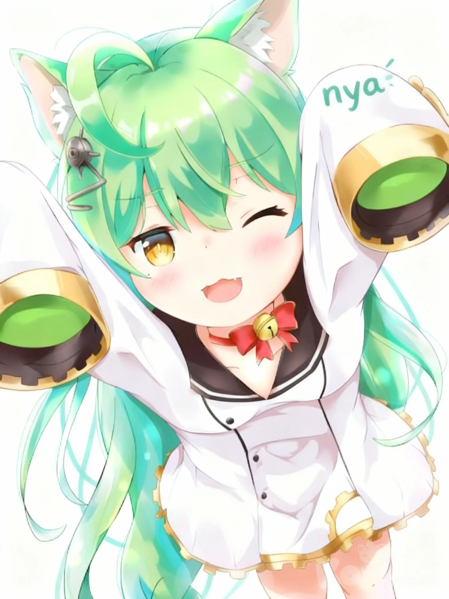 A cute and mischievous female neko