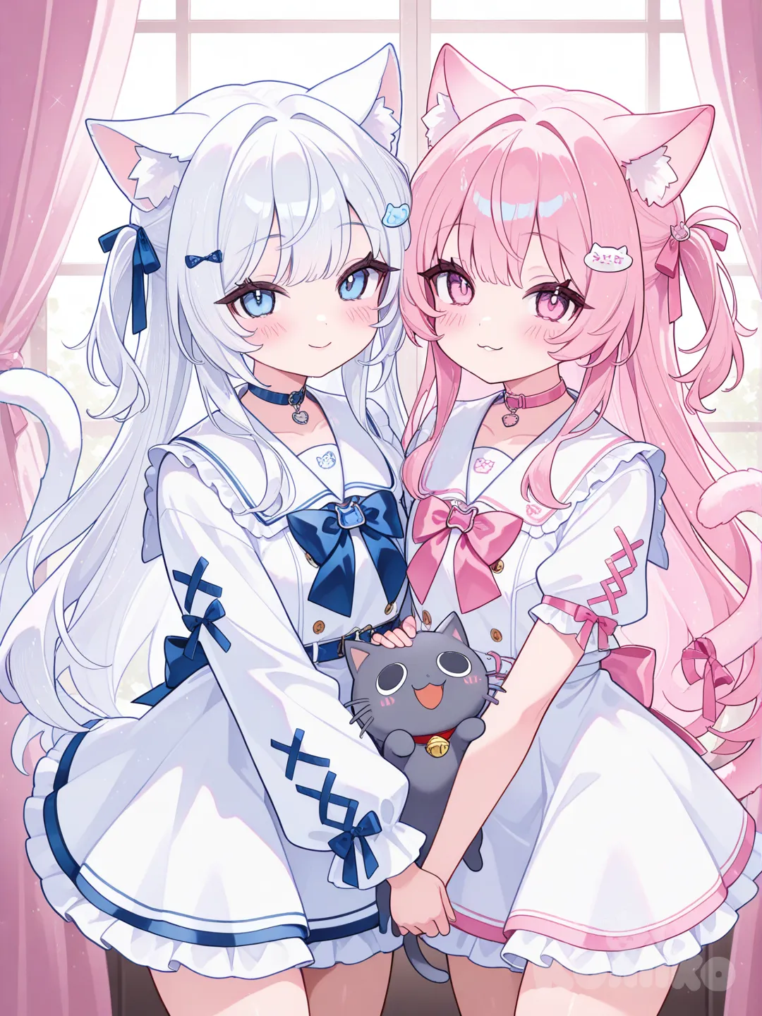 Cute twin Neko girl
