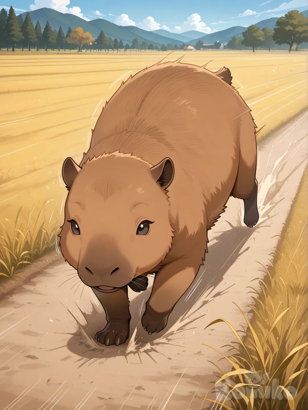Capibara corriendo