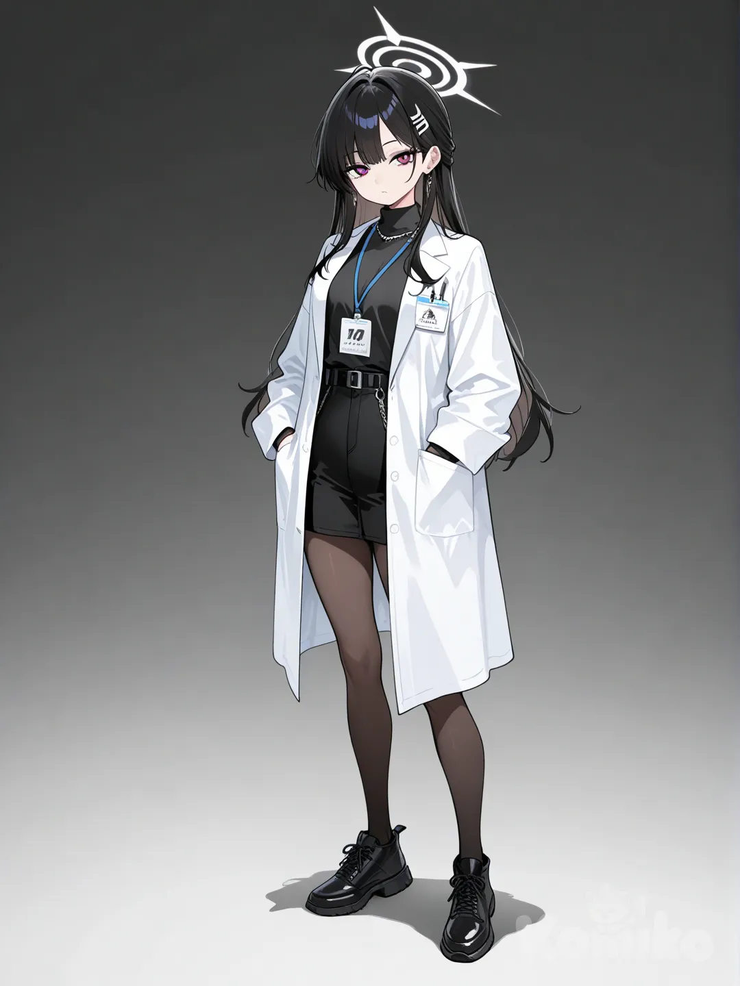 1girl, lab coat, full body