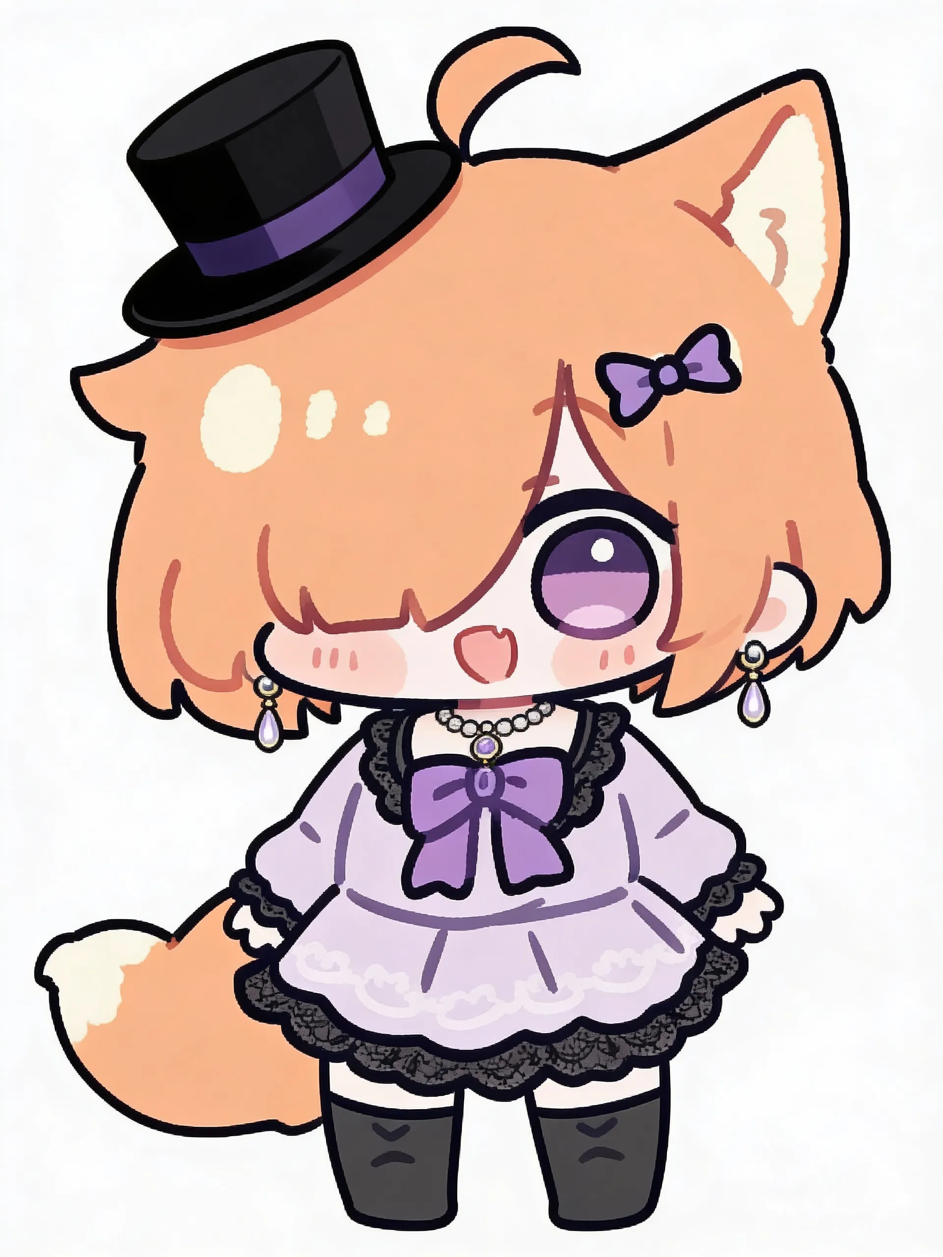 1girl, @Komiko_Chan, full body, jewelry, top hat