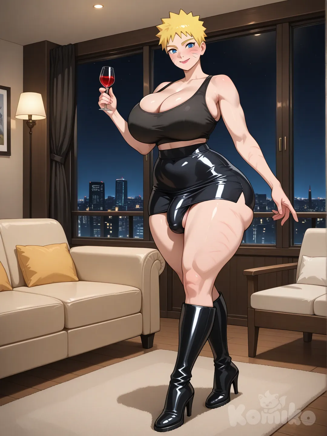 Naruto Uzumaki shemale Black oufit