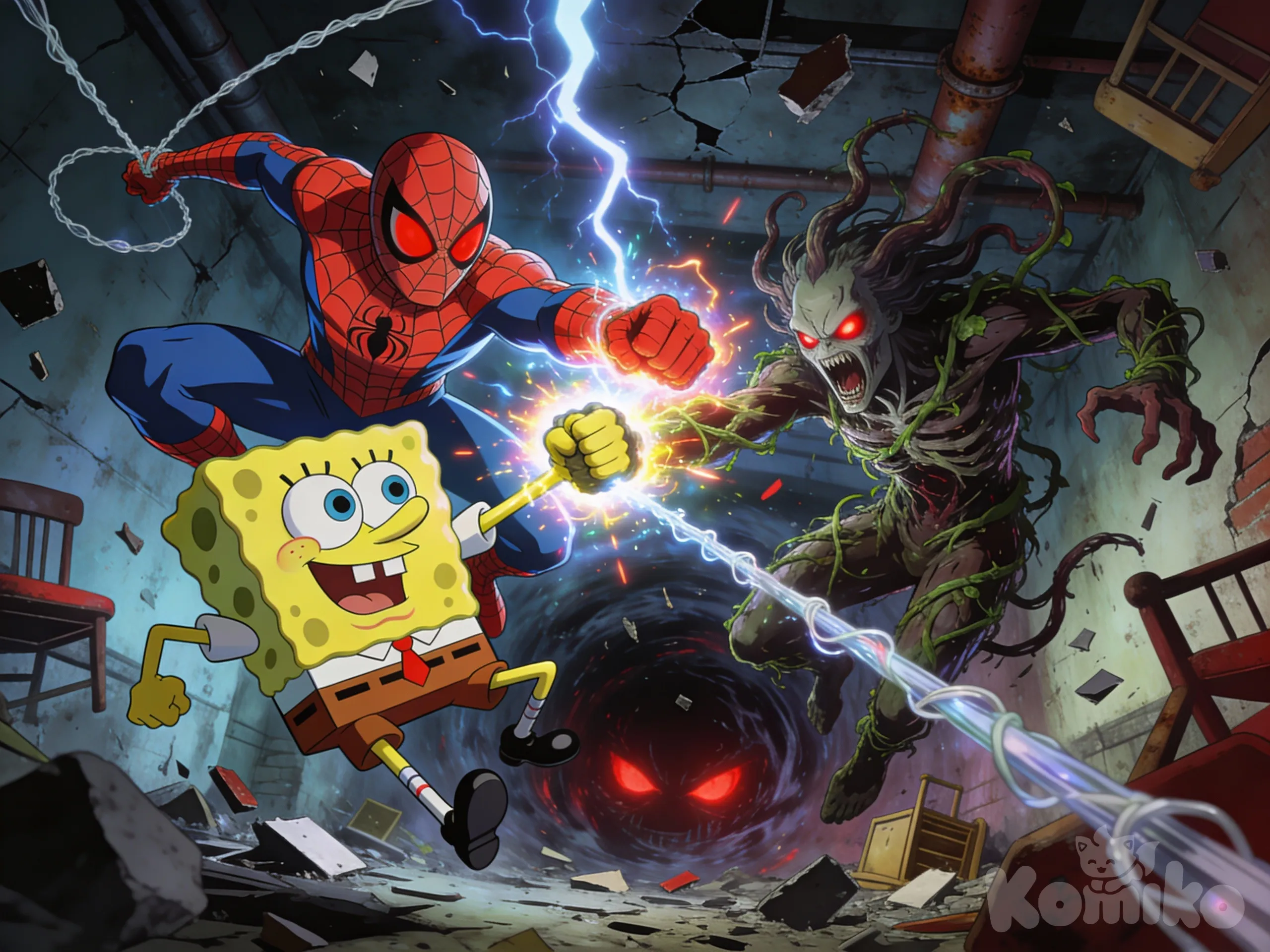 spidey and spongebob...