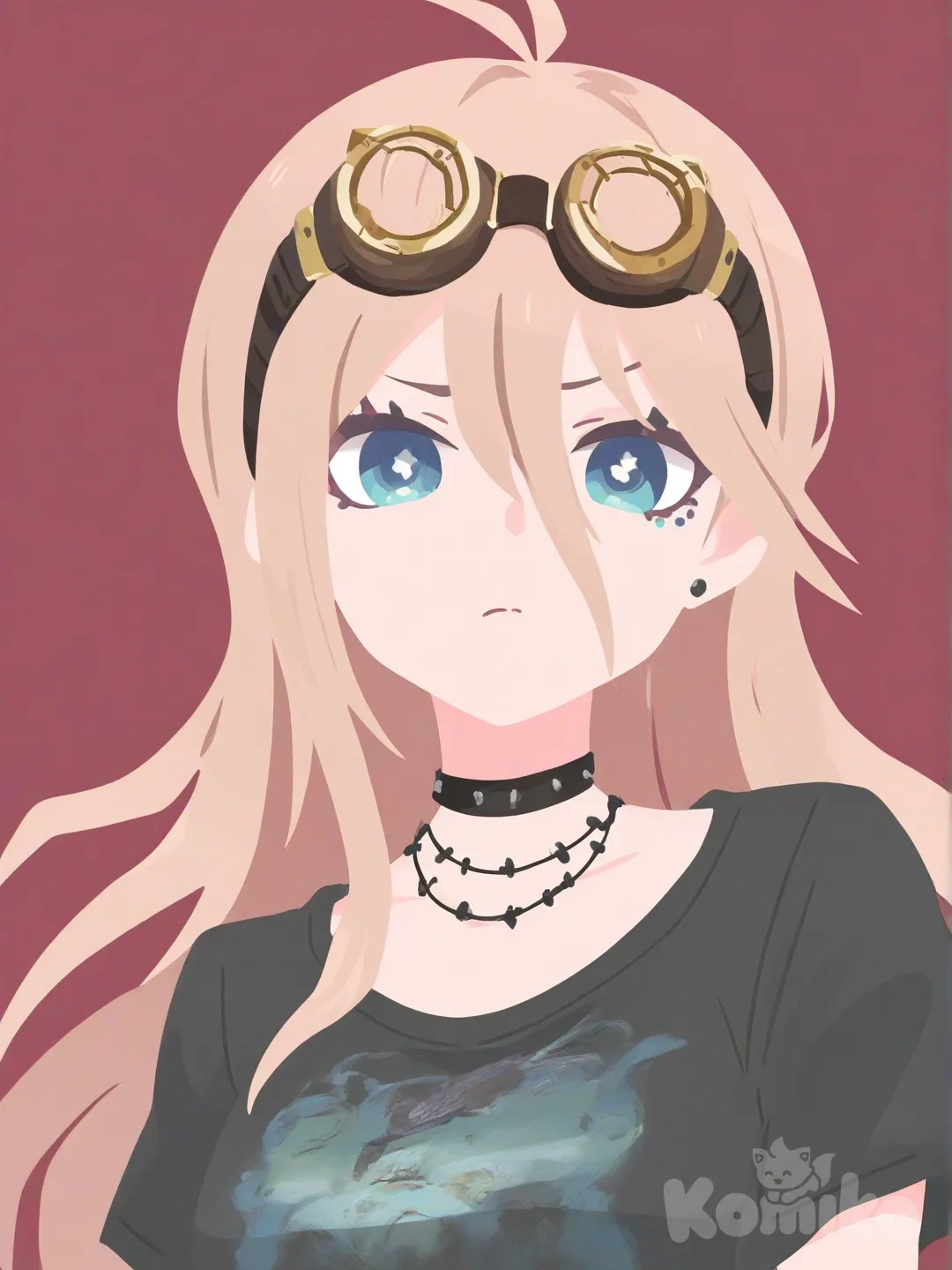 @Iruma_Miu, t-shirt, headshot, [flat-illustration-style]