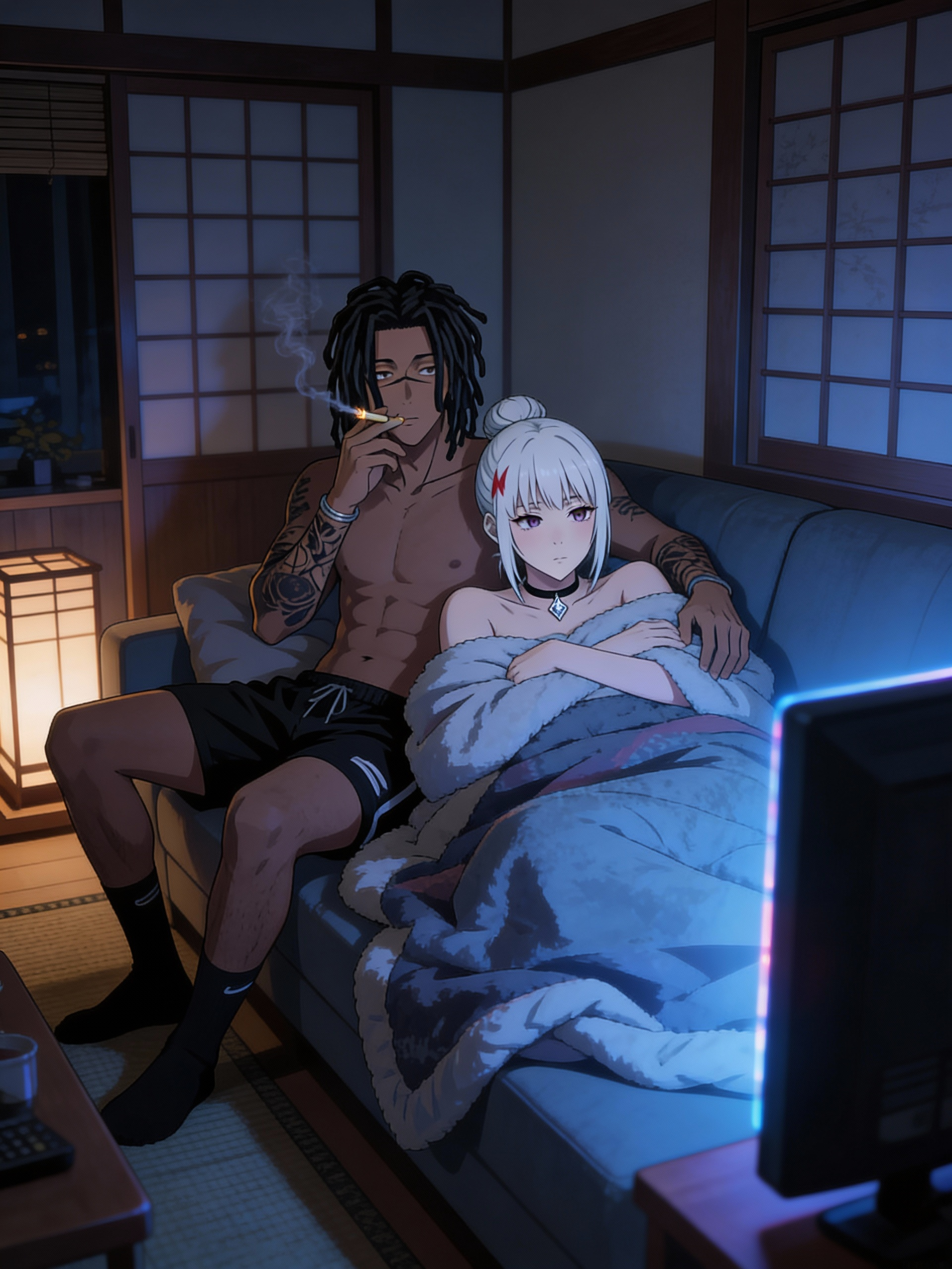 Genkai: what are we watching tonight? Uraume: Show called love hina😊