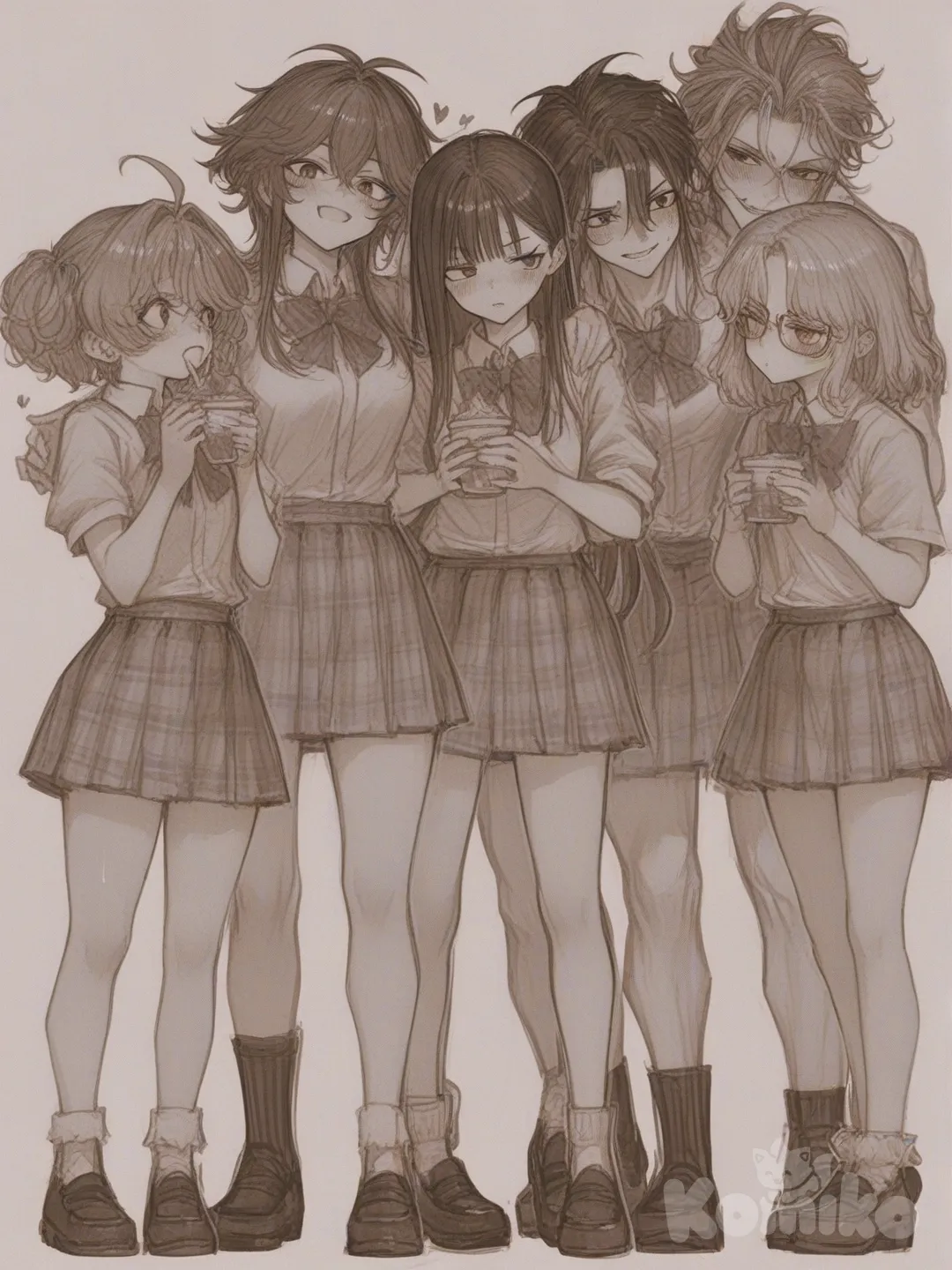 arte digital, óleo sobre tela, quarto, casal apaixonado, beijo, abraço, nu, homem ruivo, barba, mulher magra, cabelo longo preto, curvas, seios grandes, coxas, nádegas, [semi-realistic-portrait-style], blush, full body