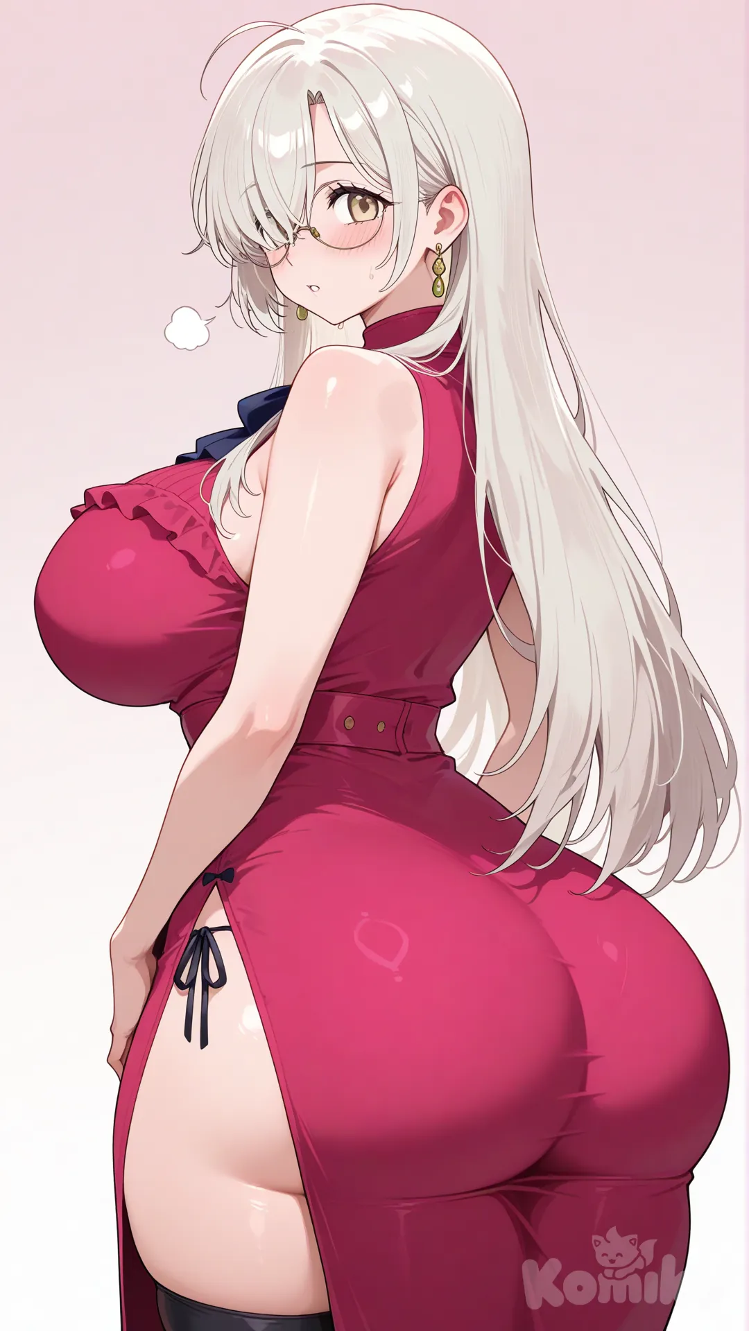 @Elisabeth_liones con con cuerpo voluptuoso y curvineo pechos y culo grande Elisabeth mantiene el mismo vestido