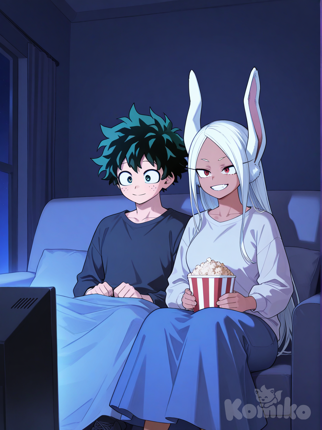 Movie night for the hero and the bunny