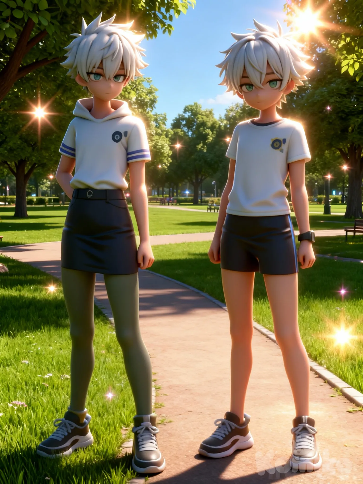 @yuki-kwQT, @fiona-MZJf, 2people, @kudo-eNZ6, @mei-80K9, @Midoriya_Izuku, @Uraraka_Ochako, @Kamado_Nezuko, [3d-anime-style], park