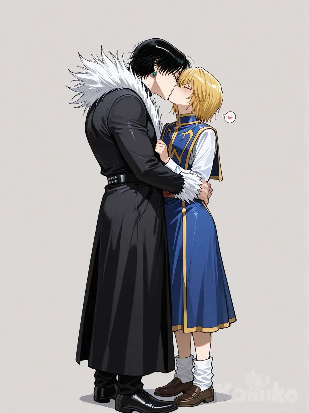 Kurapika, Chrollo Lucilfer, kissing, portrait, full body