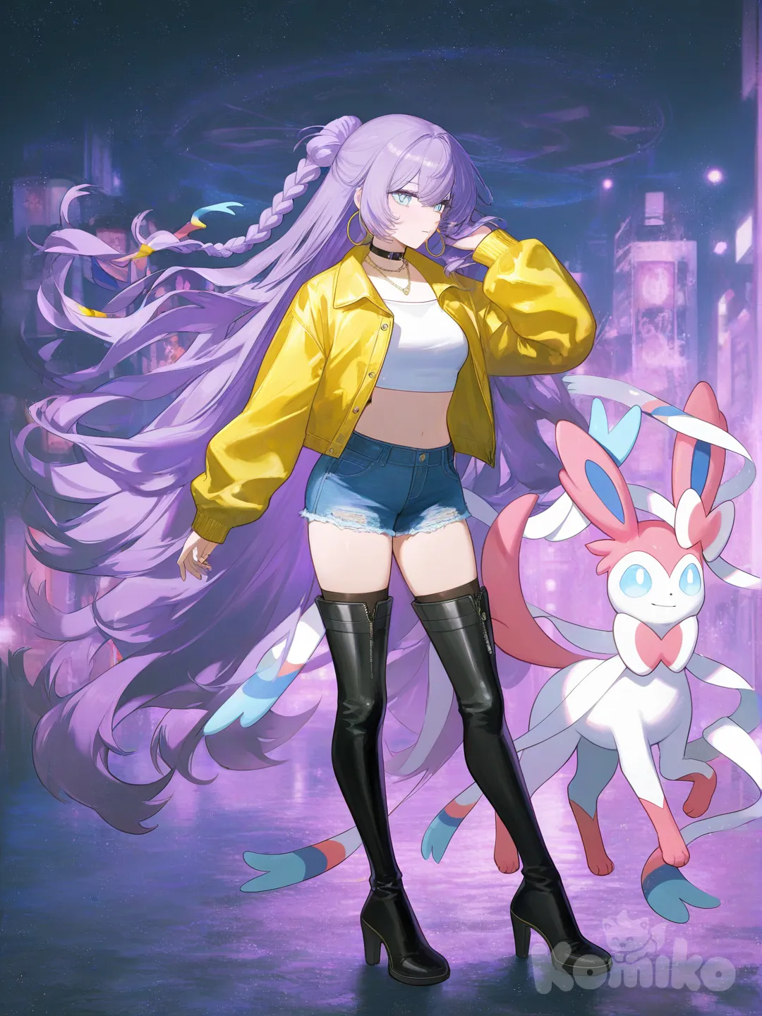 @Rumi, @Sylveon, [moody-glow-style], portrait, full body